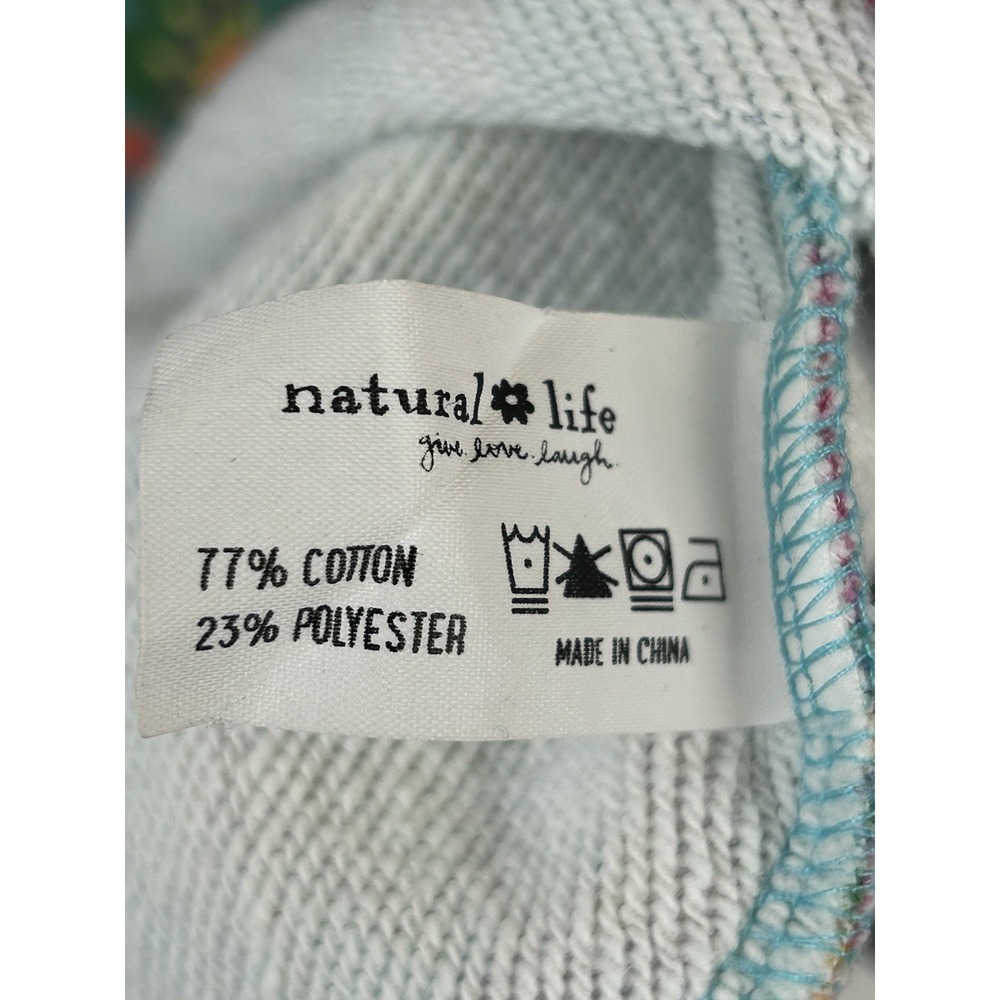 Natural Life Floral Quarter Zip Pullover Size S/M Boho Hippie Cottagecore Cozy - Picture 8 of 10